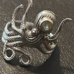Octopus Statement Ring with citrine